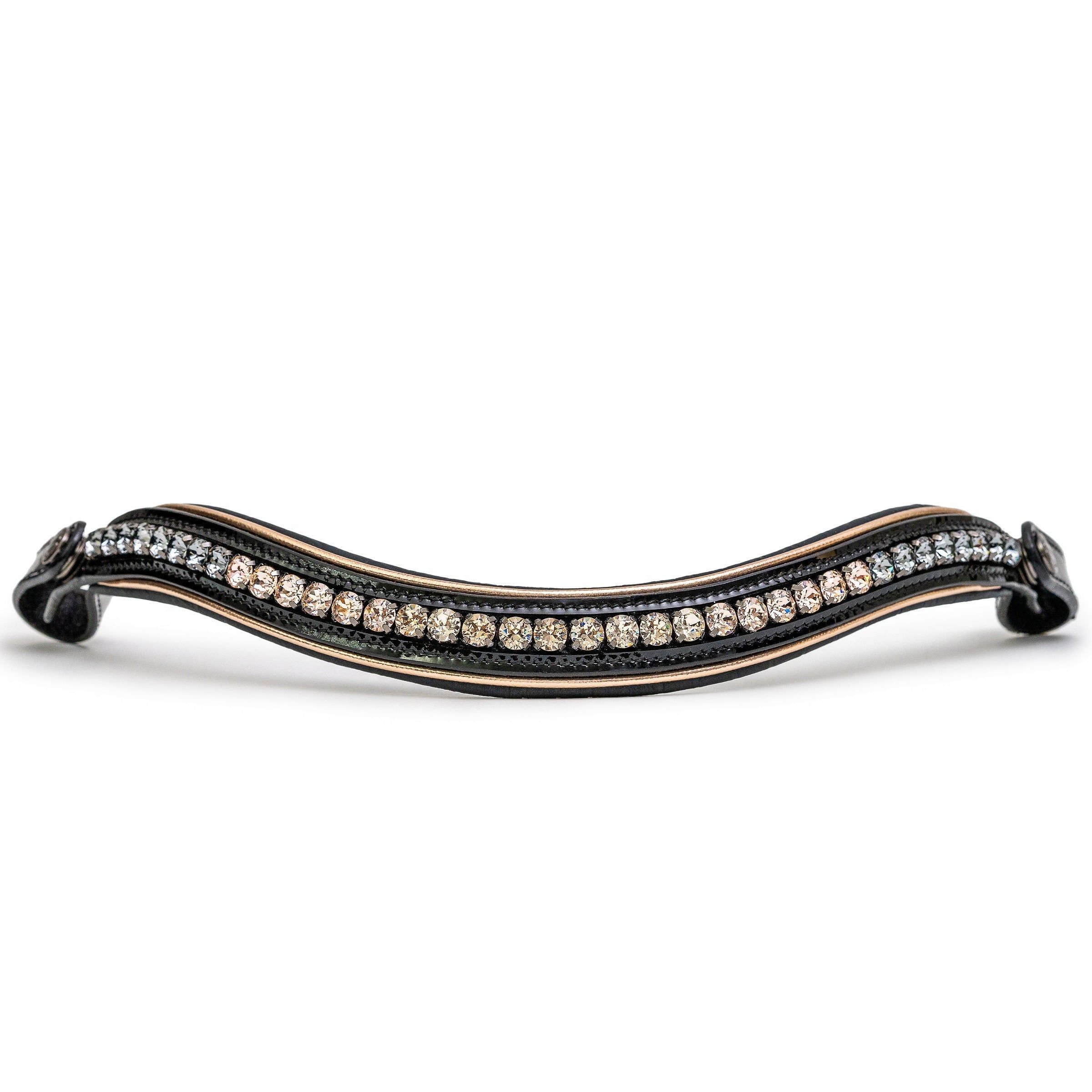 Halter Ego The Gotham Black Patent Snaffle Bridle – Patent Leather | Croc Print | Ombre Austrian Crystal Browband - Equiluxe Tack