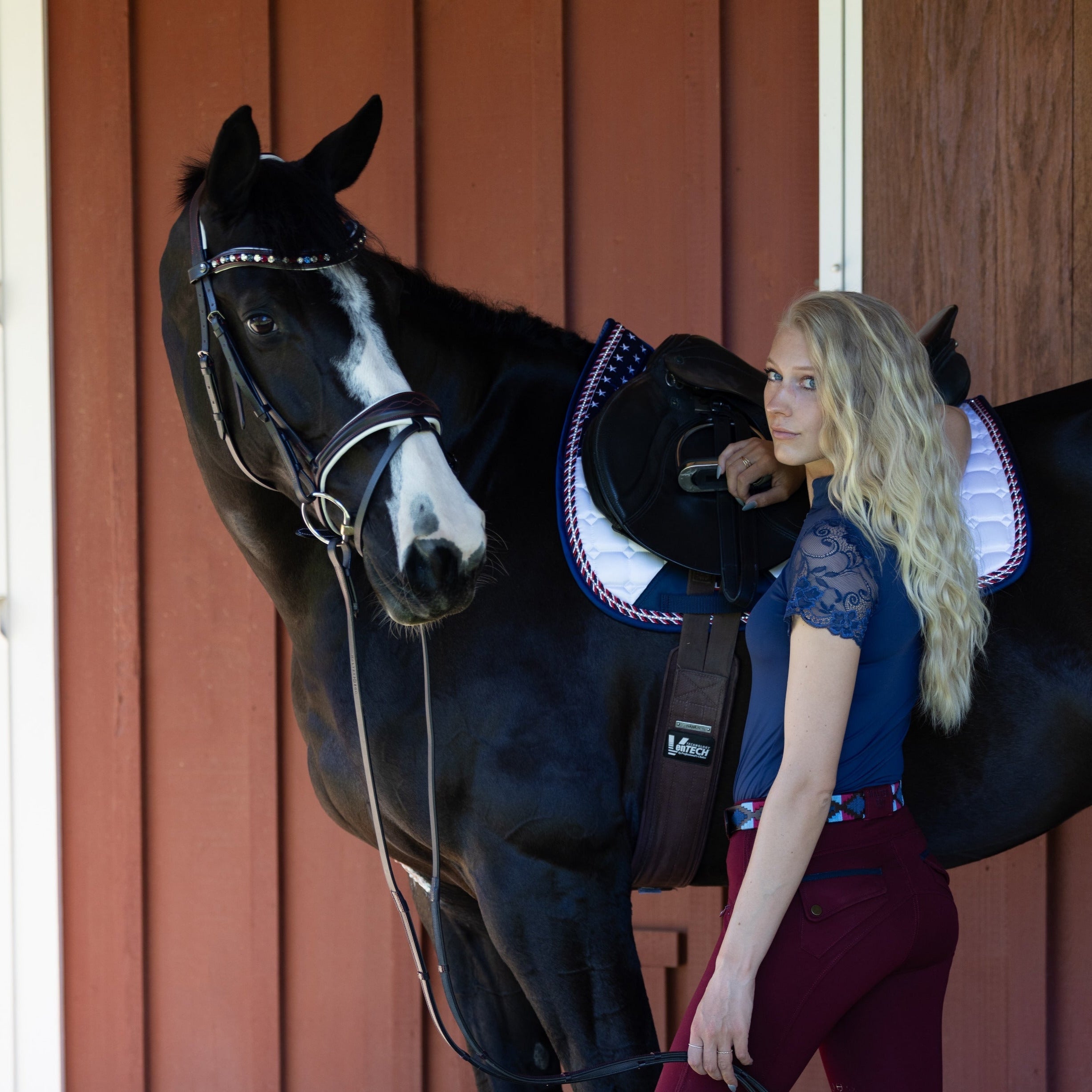 Halter Ego The Liberty Navy Leather Jumper Bridle - Halter Ego® - Equiluxe Tack