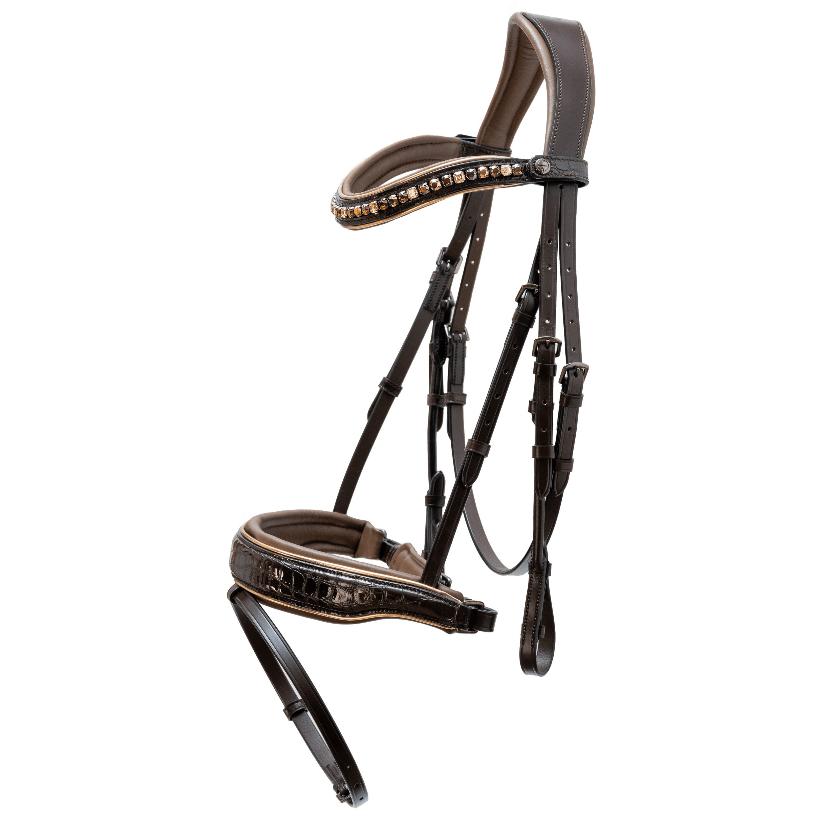 Halter Ego The Sun King Brown Patent Leather Snaffle Bridle - Halter Ego® - Equiluxe Tack