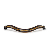 Halter Ego The Vienna Brown Patent Leather Snaffle Bridle with Bronze Golden Sparkle Piping - Equiluxe Tack