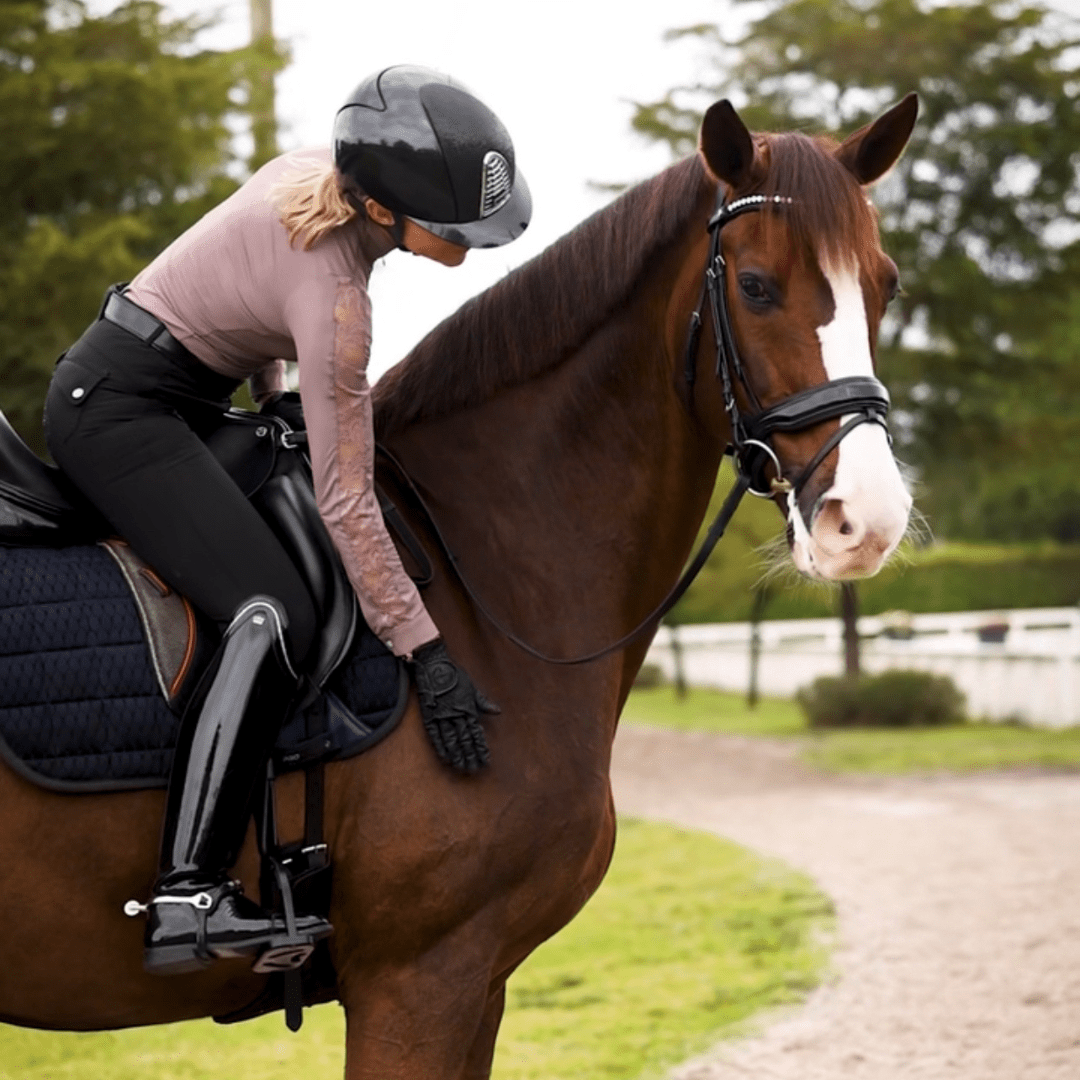 Halter Ego Valentina Black Patent Sparkle Snaffle Bridle - Equiluxe Tack