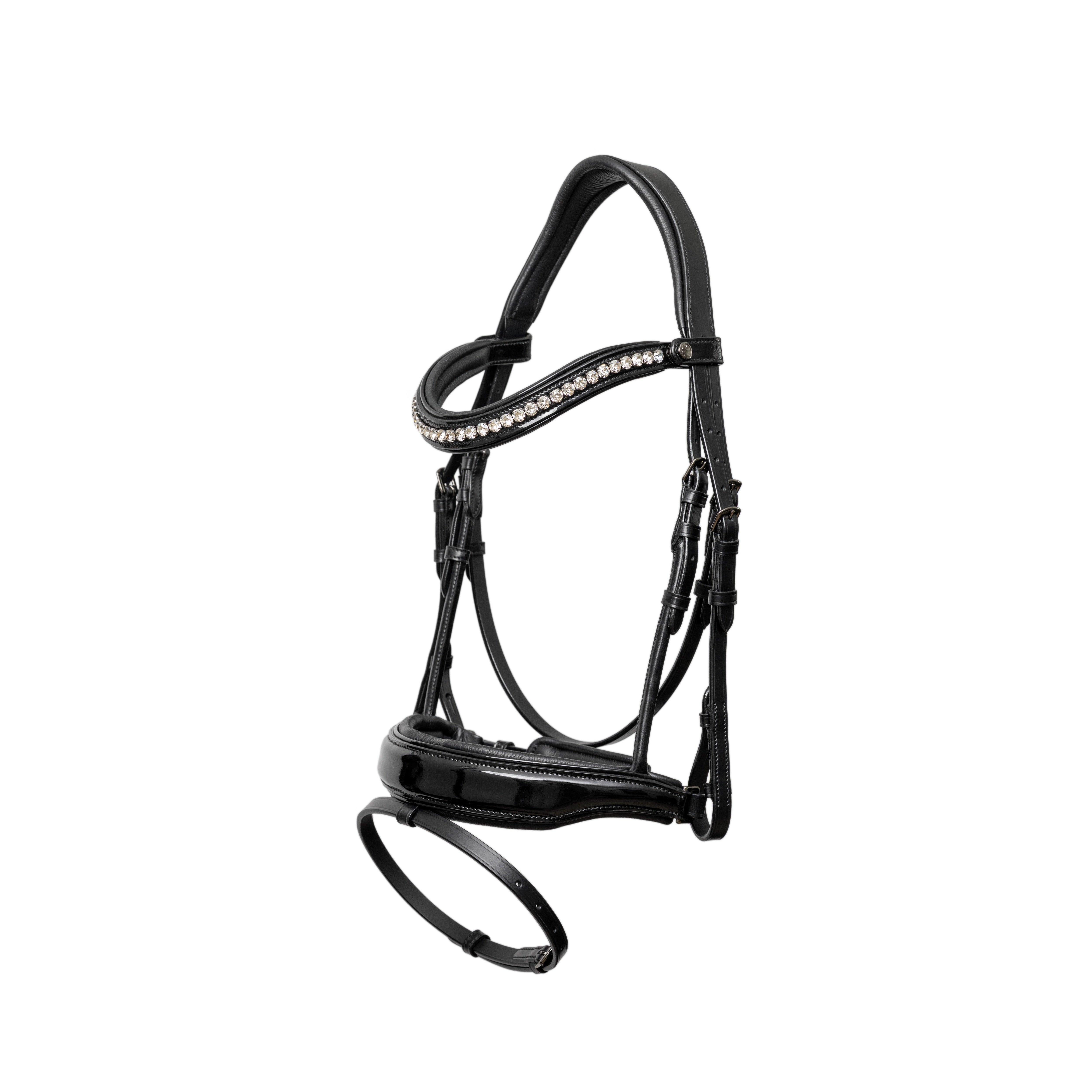 Halter Ego Valentina Black Patent Sparkle Snaffle Bridle - Equiluxe Tack