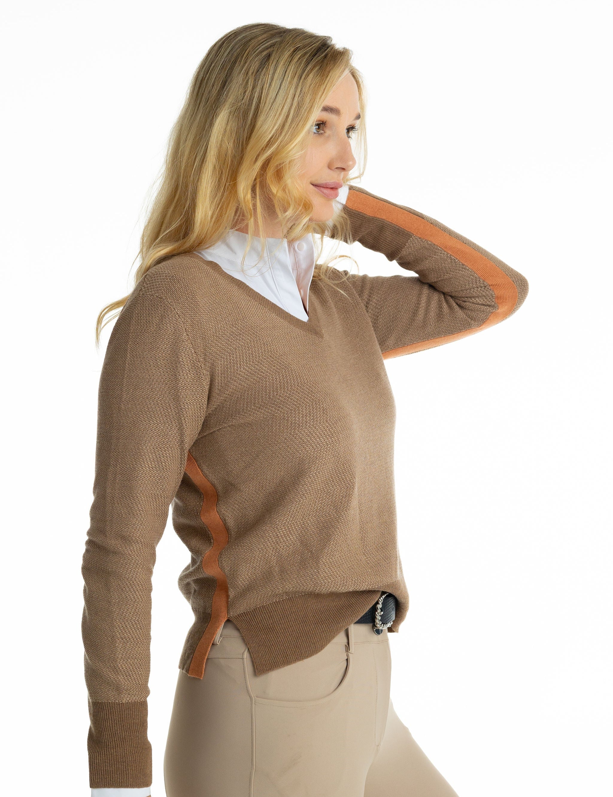 Hannah Childs Angelina Herringbone Stripe Sweater - Hannah Childs Lifestyle - Equiluxe Tack