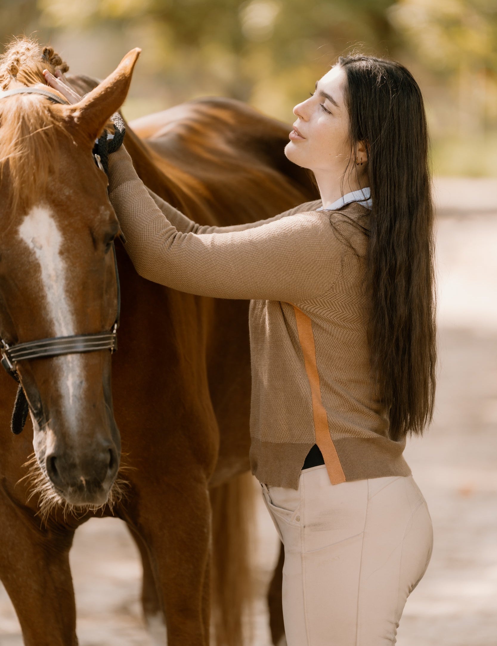 Hannah Childs Angelina Herringbone Stripe Sweater - Hannah Childs Lifestyle - Equiluxe Tack
