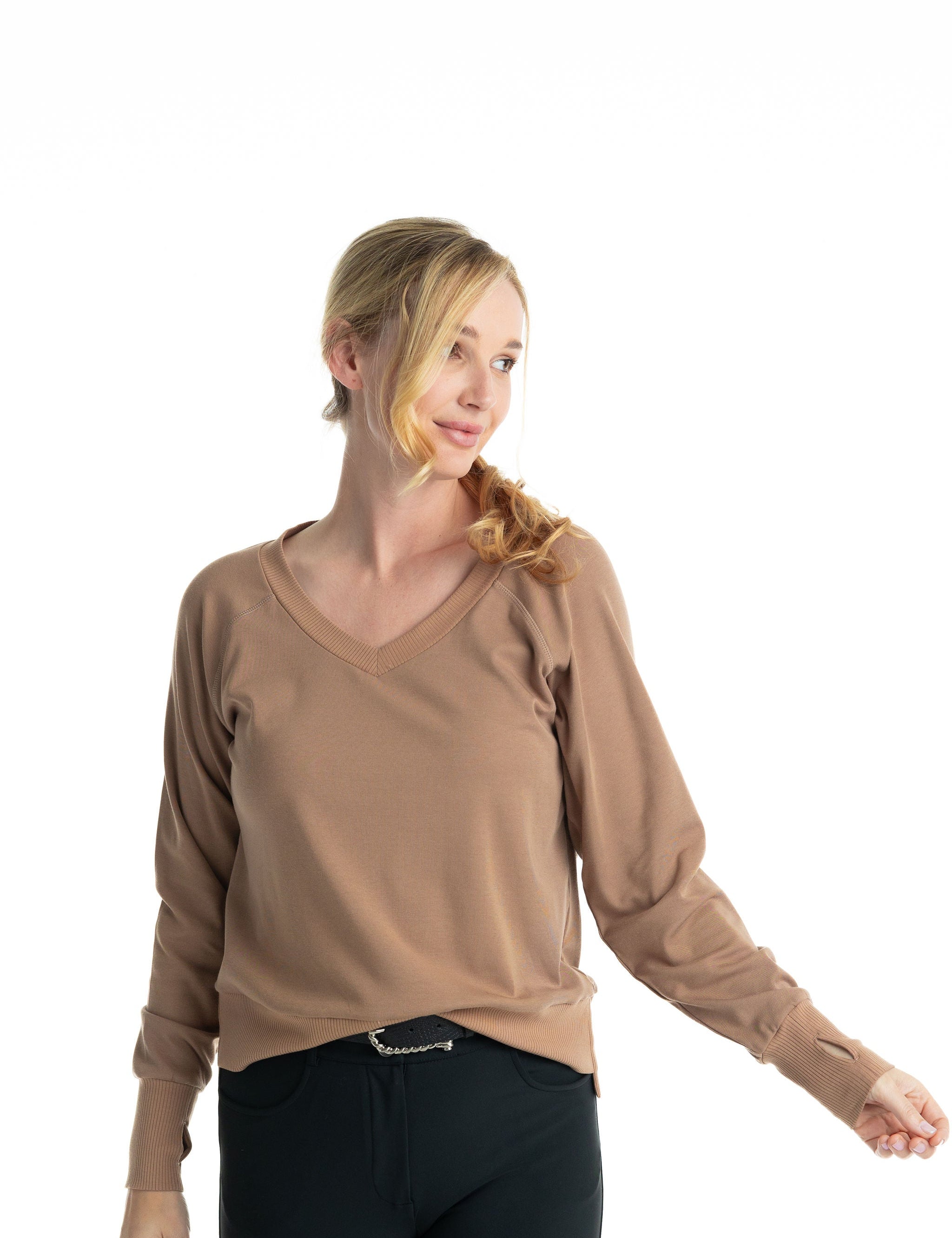 Hannah Childs Asher Bamboo V Neck Sweatshirt - Hannah Childs Lifestyle - Equiluxe Tack