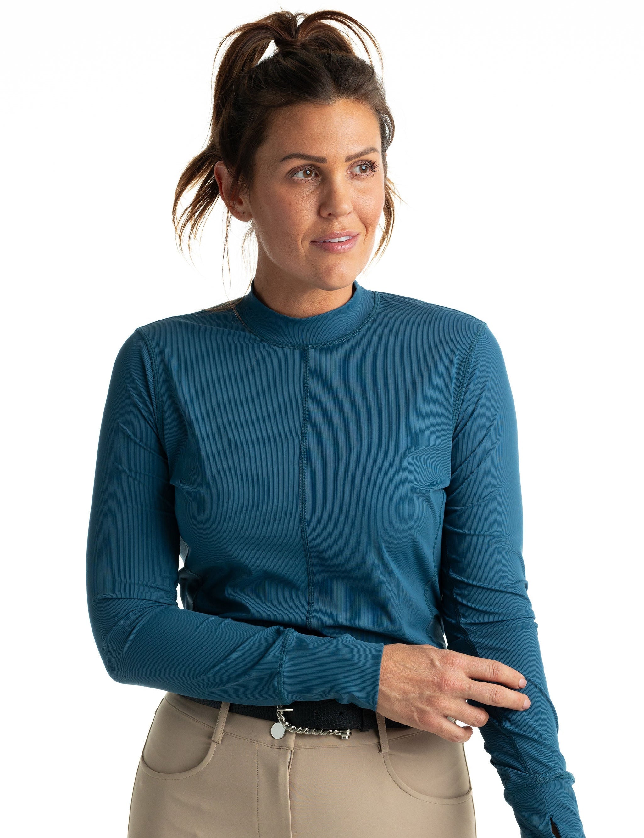 Hannah Childs Cameron Rib Mock Neck Performance Top - Hannah Childs Lifestyle - Equiluxe Tack