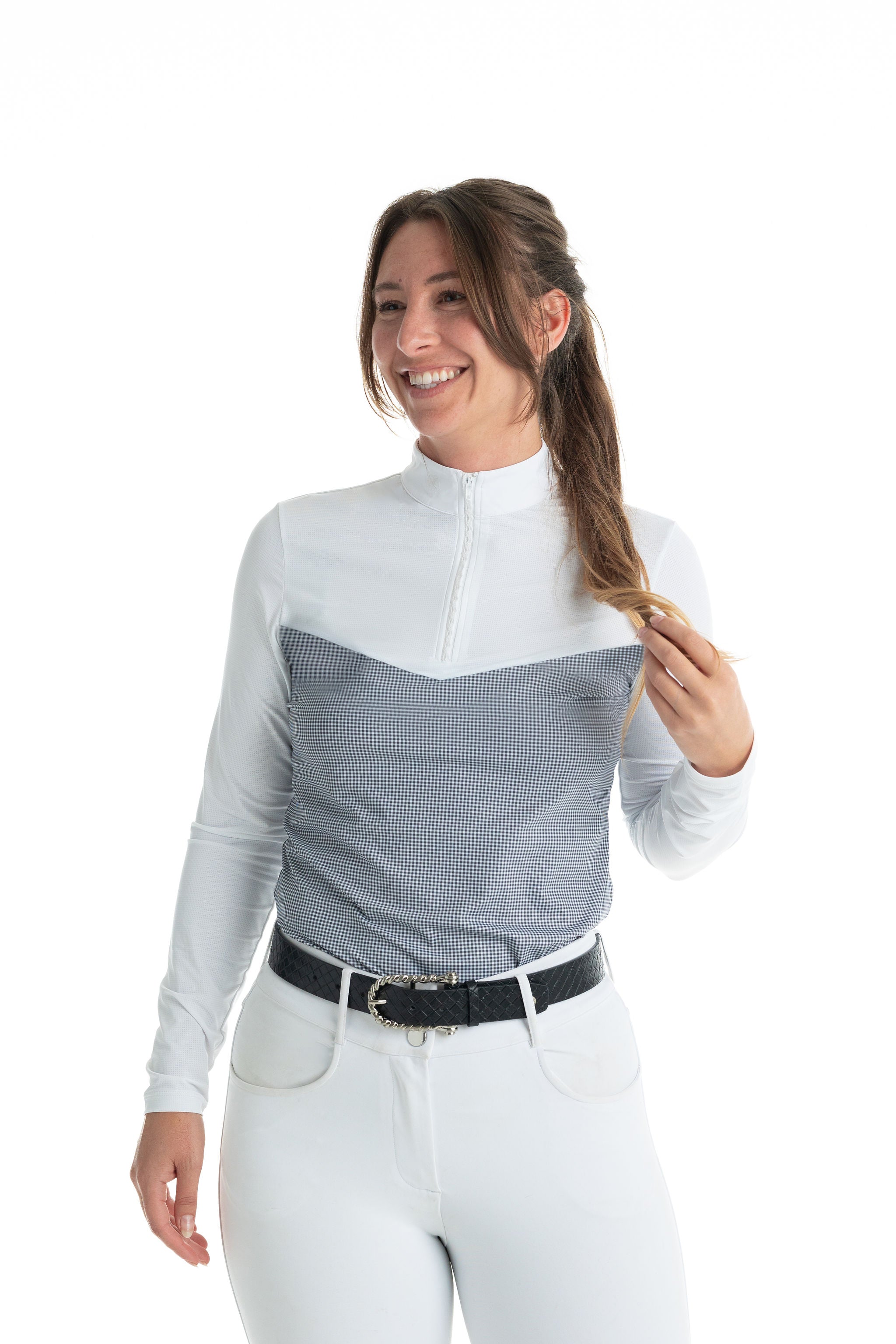 Hannah Childs Clarissa Mesh Long Sleeve Zip Top - Hannah Childs Lifestyle - Equiluxe Tack