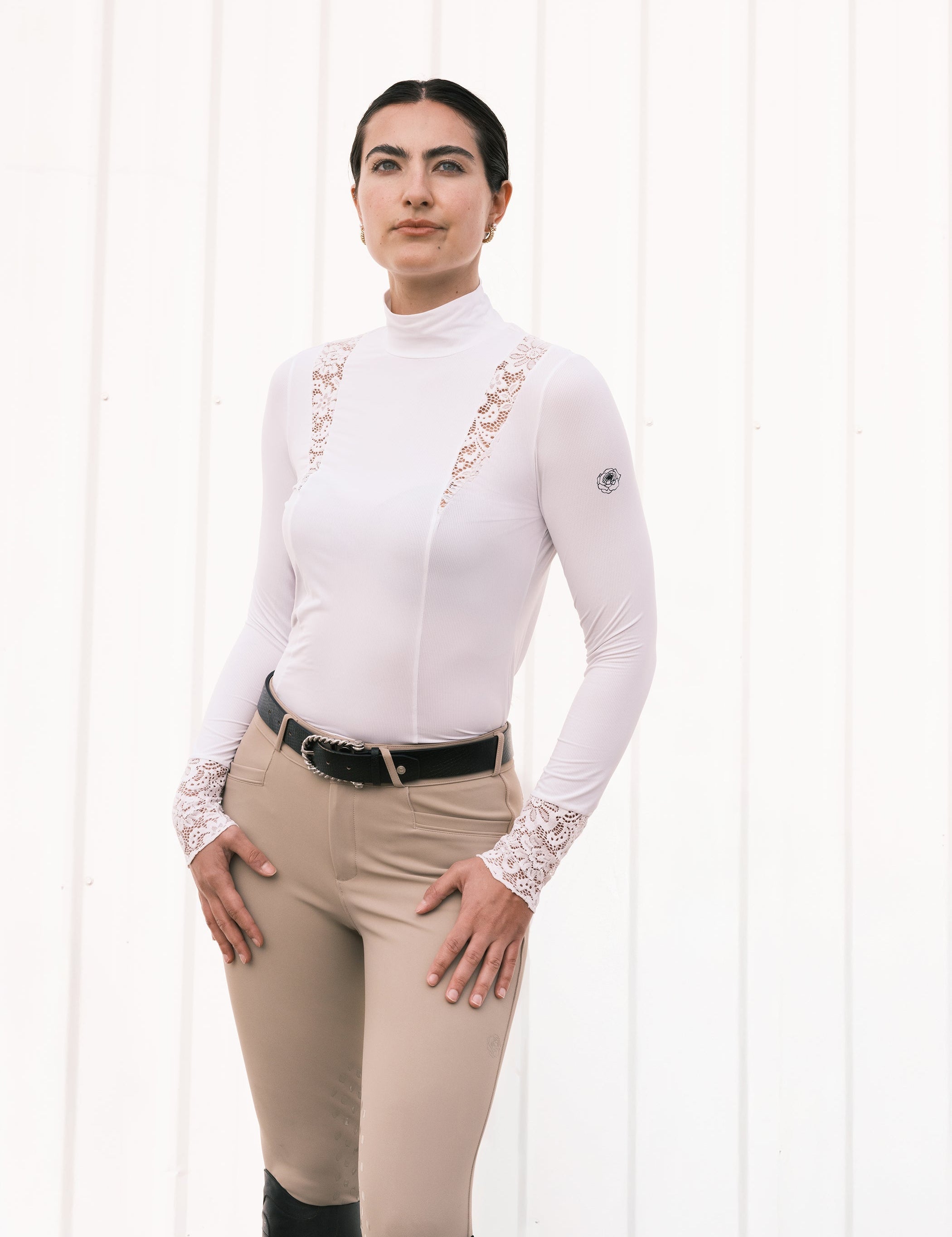 Hannah Childs Farrah Lace Turtleneck Training Top - Equiluxe Tack