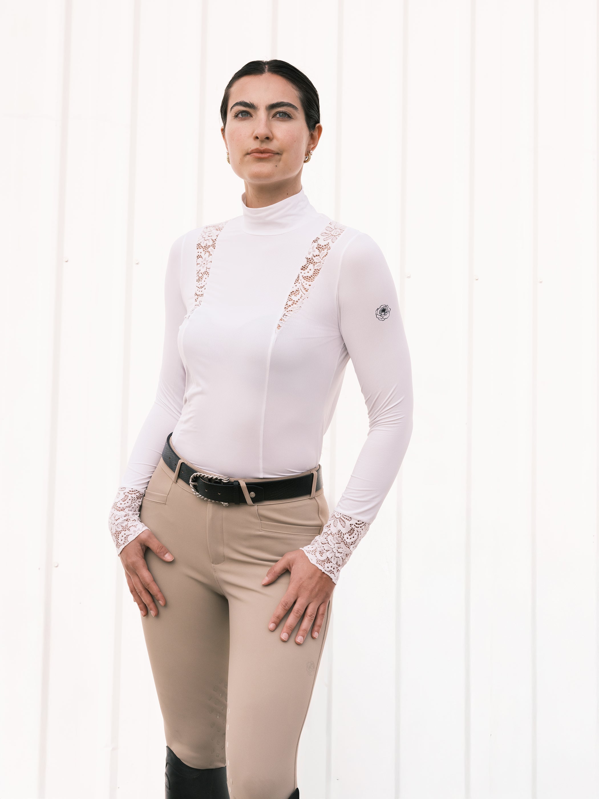 Hannah Childs Farrah Lace Turtleneck Training Top - Equiluxe Tack