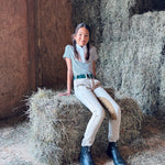 Hannah Childs Kid's Lauryn Gingham Short Sleeve Show Shirt - Equiluxe Tack
