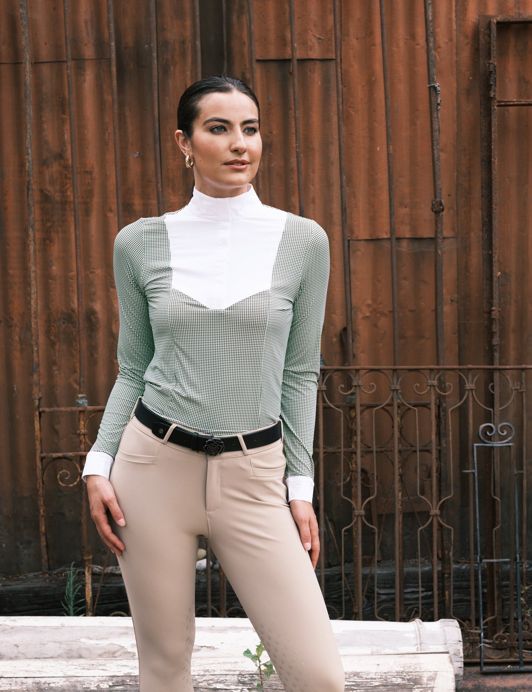 Hannah Childs Luna Gingham Long Sleeve Show Shirt - Equiluxe Tack