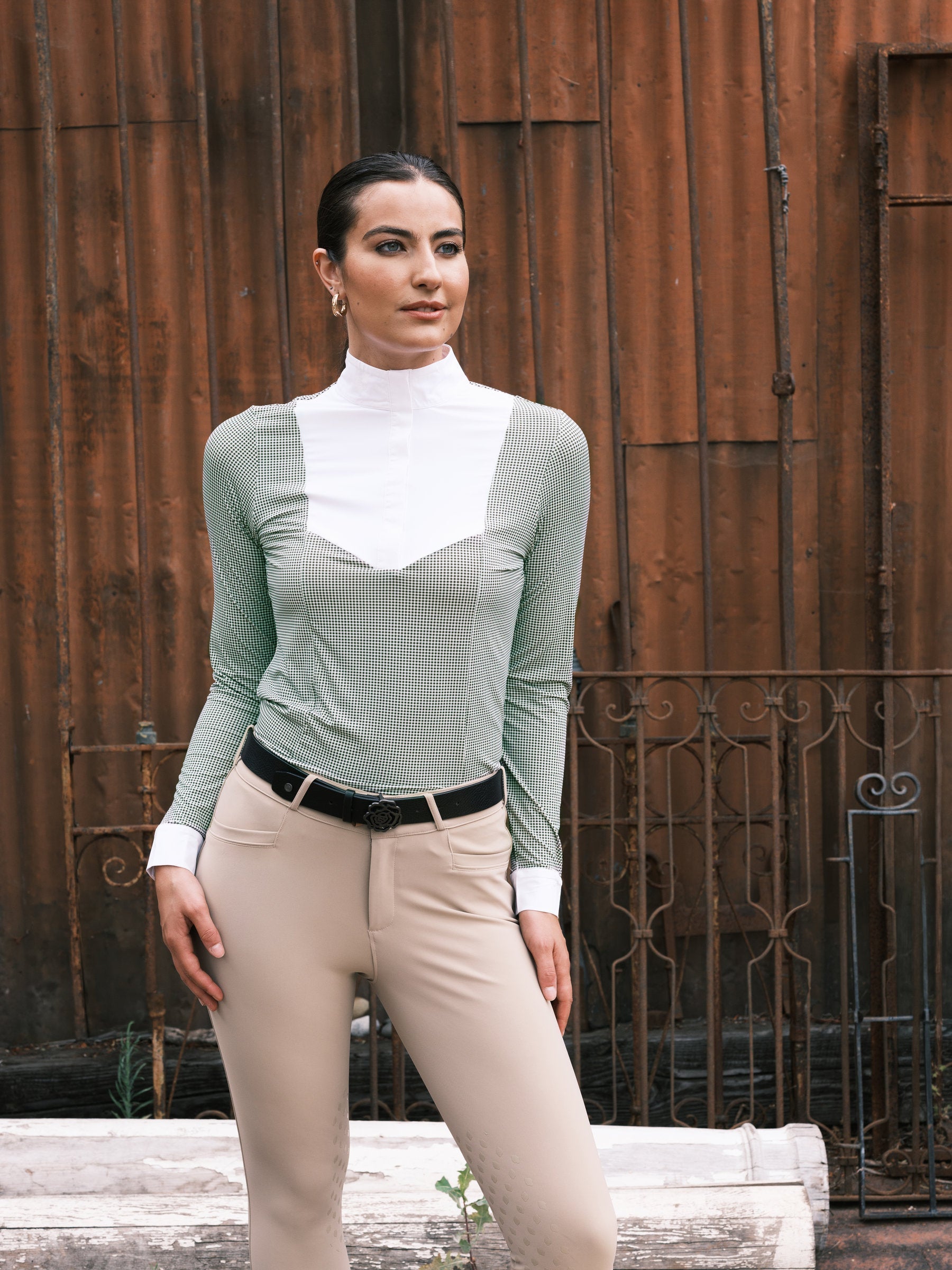 Hannah Childs Luna Gingham Long Sleeve Show Shirt - Equiluxe Tack