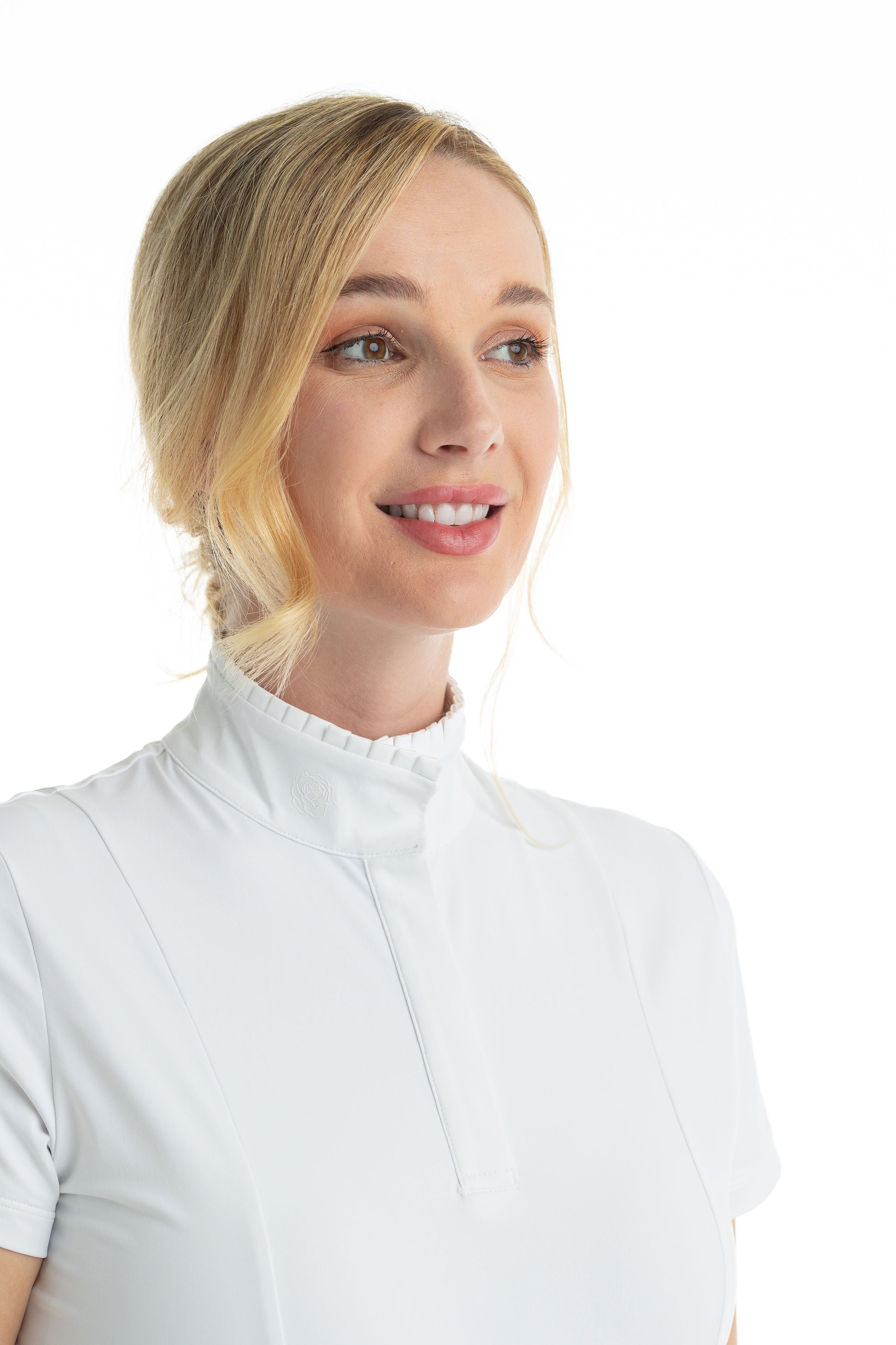 Hannah Childs Rachel Ruffle Short Sleeve Show Shirt - Hannah Childs Lifestyle - Equiluxe Tack