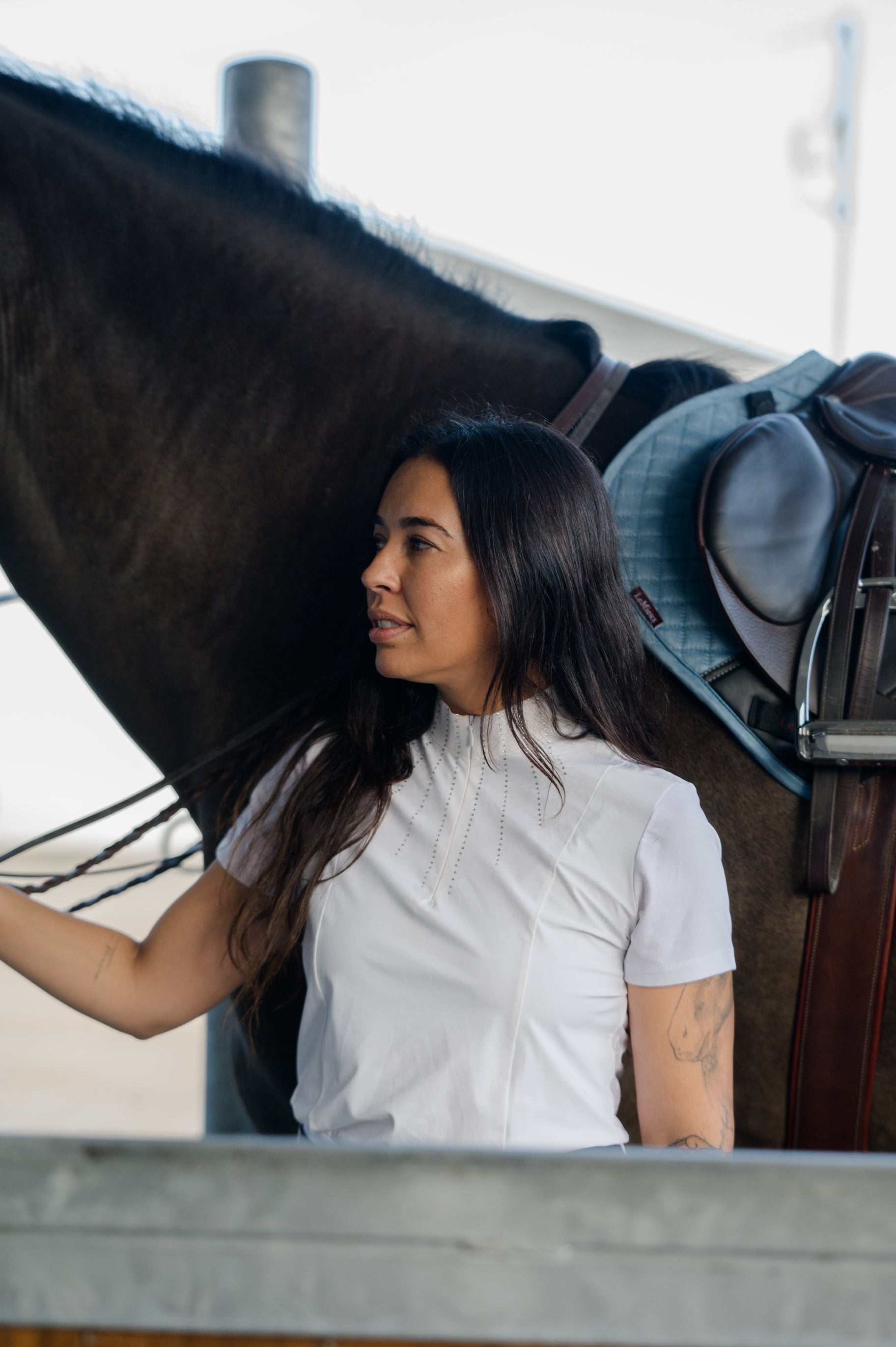 Hannah Childs Raya Crystal Short Sleeve Show Shirt - Hannah Childs Lifestyle - Equiluxe Tack