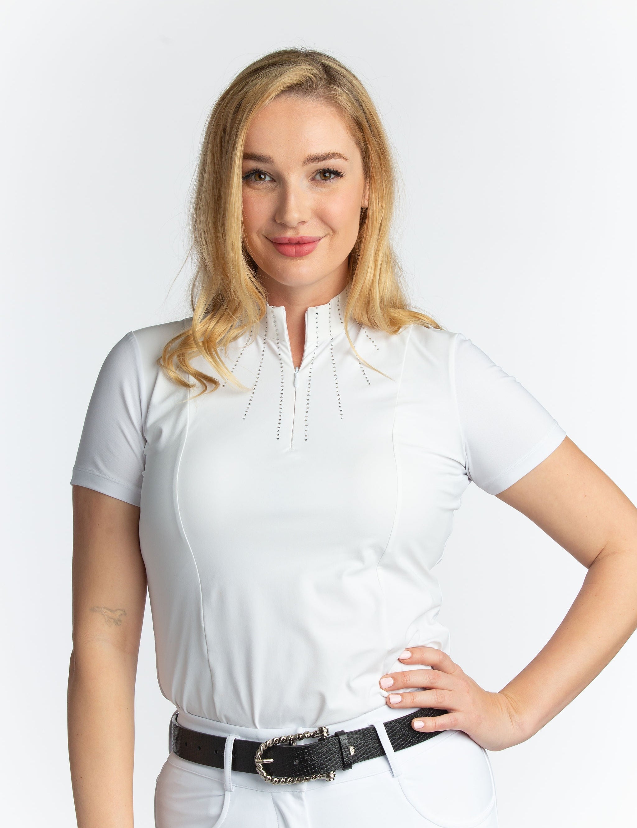 Hannah Childs Raya Crystal Short Sleeve Show Shirt - Hannah Childs Lifestyle - Equiluxe Tack