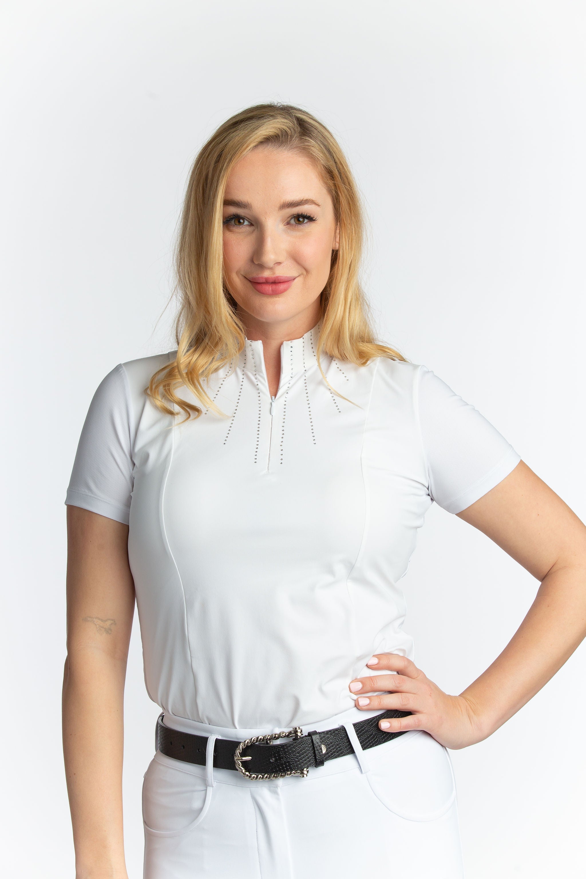 Hannah Childs Raya Crystal Short Sleeve Show Shirt - Hannah Childs Lifestyle - Equiluxe Tack