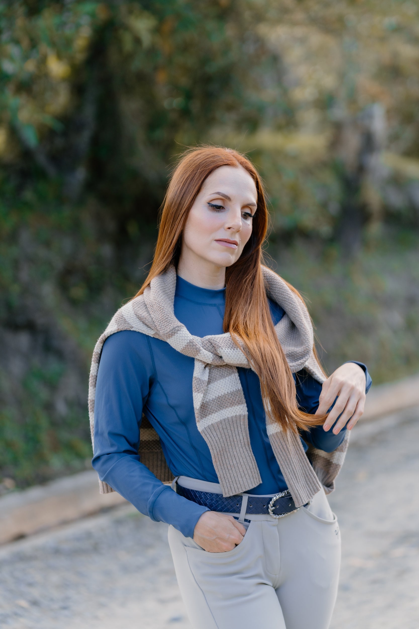 Hannah Childs Sassy Boyfriend Stripe 1/4 Zip Sweater - Hannah Childs Lifestyle - Equiluxe Tack