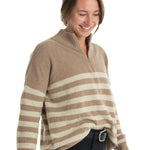 Hannah Childs Sassy Boyfriend Stripe 1/4 Zip Sweater - Hannah Childs Lifestyle - Equiluxe Tack