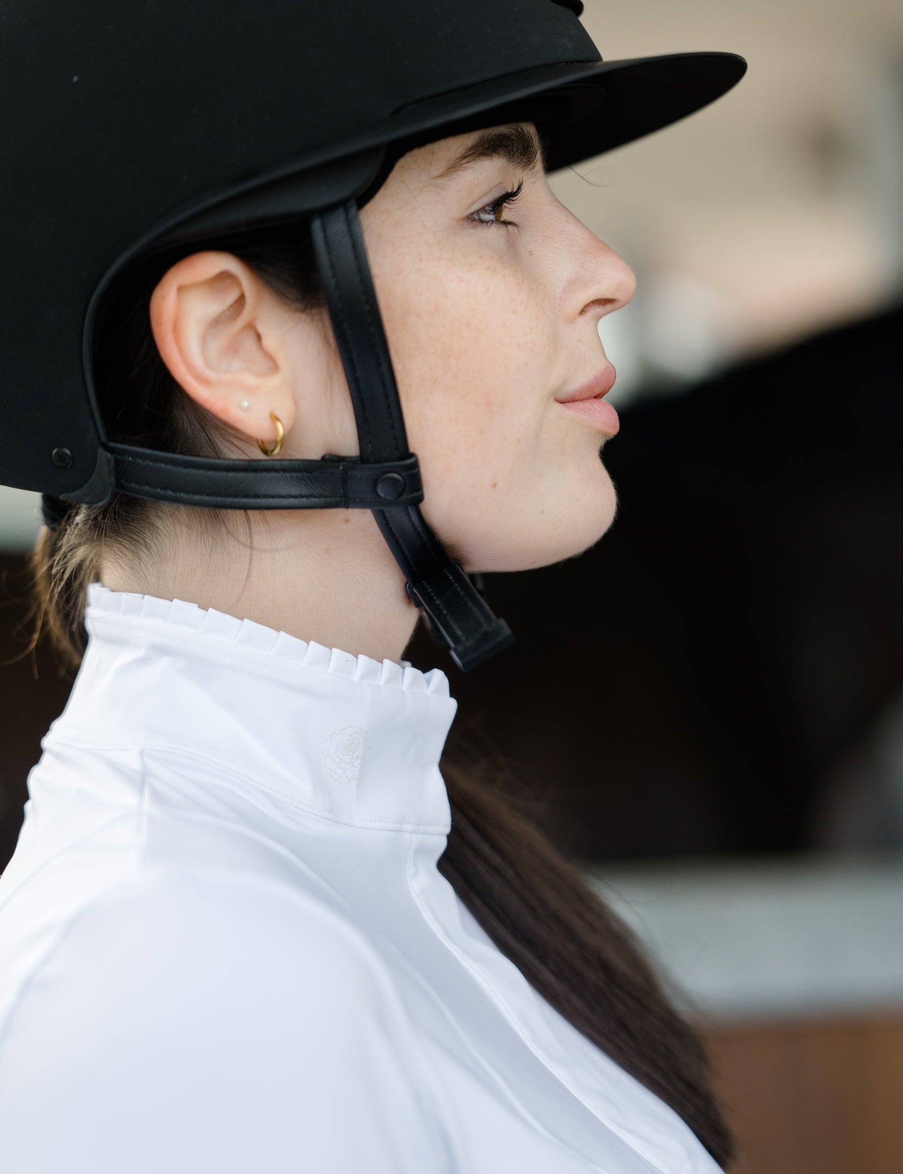 Hannah Childs Shelby Ruffle Long Sleeve Show Shirt - Hannah Childs Lifestyle - Equiluxe Tack