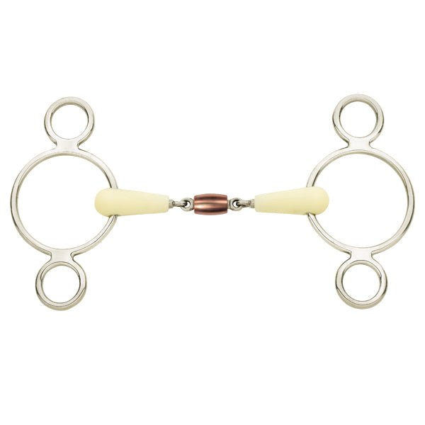 Happy Mouth® Copper Roller Mouth 2-Ring Pessoa Gag Bit - Equiluxe Tack