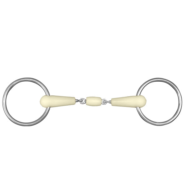 Happy Mouth® Thin (16 mm) Double Jointed Loose Ring Bit with Roller Mouth - Equiluxe Tack