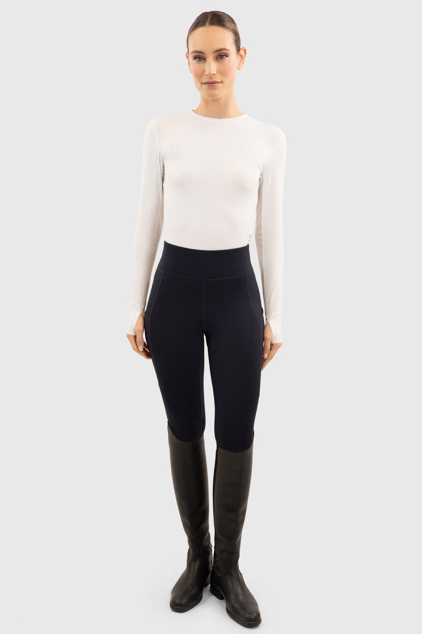 Harcour Bluvea Women's Perforated Long Sleeve Crew Neck - Equiluxe Tack