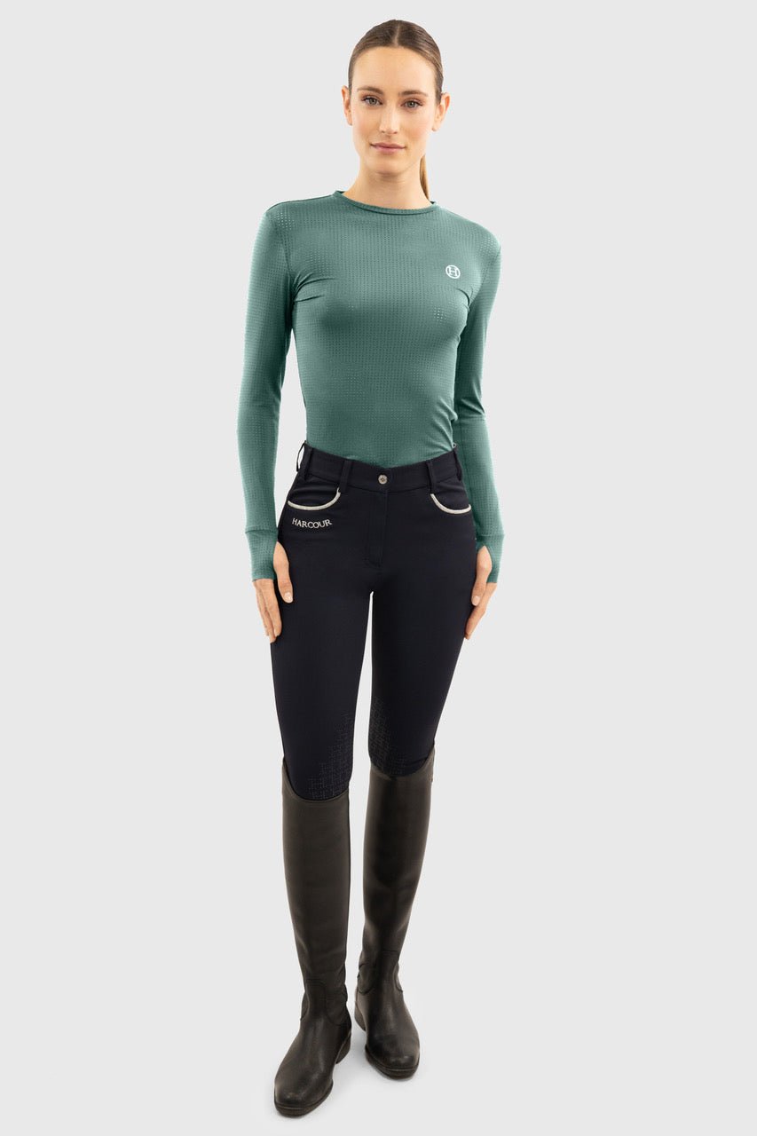 Harcour Bluvea Women's Perforated Long Sleeve Crew Neck - Equiluxe Tack