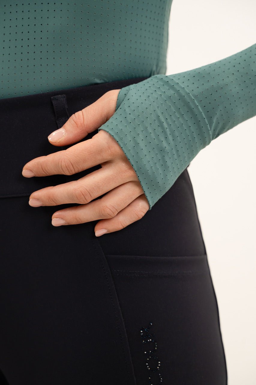 Harcour Bluvea Women's Perforated Long Sleeve Crew Neck - Equiluxe Tack