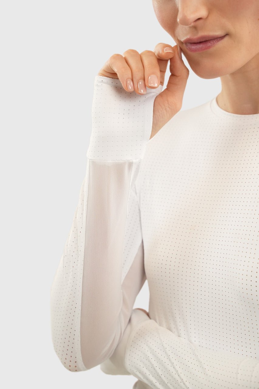 Harcour Bluvea Women's Perforated Long Sleeve Crew Neck - Equiluxe Tack