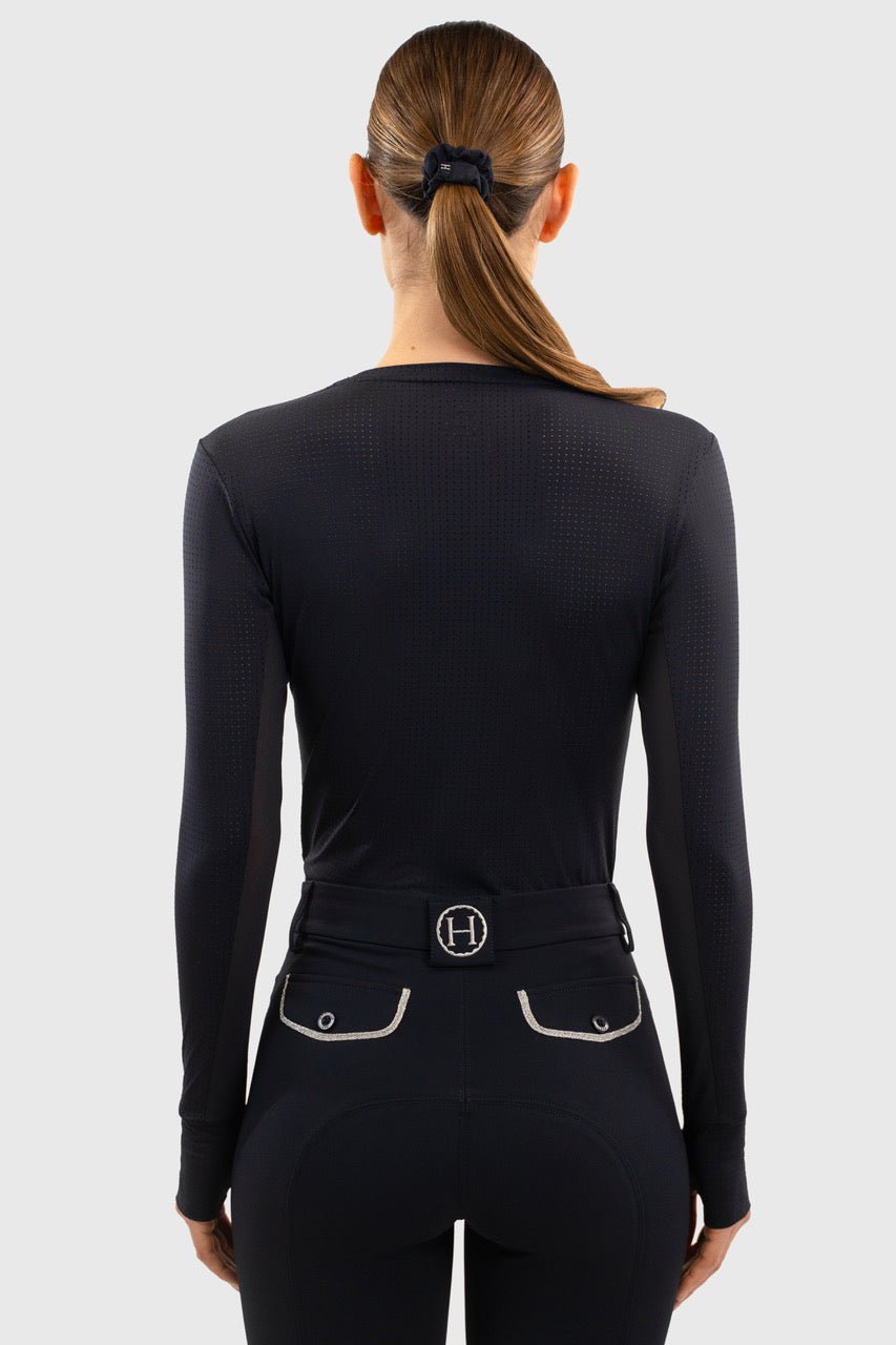 Harcour Bluvea Women's Perforated Long Sleeve Crew Neck - Equiluxe Tack