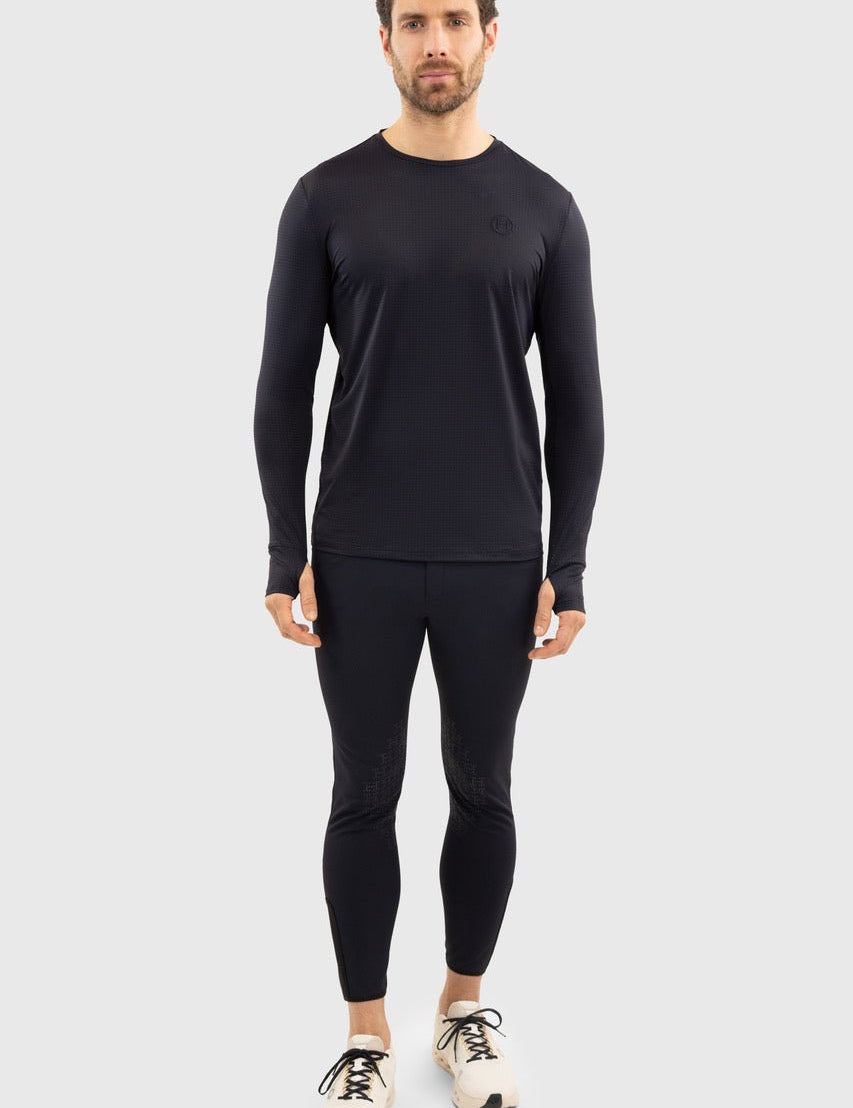 Harcour Bluveo Mens Long Sleeve Crew Neck Exercise Shirt - Equiluxe Tack