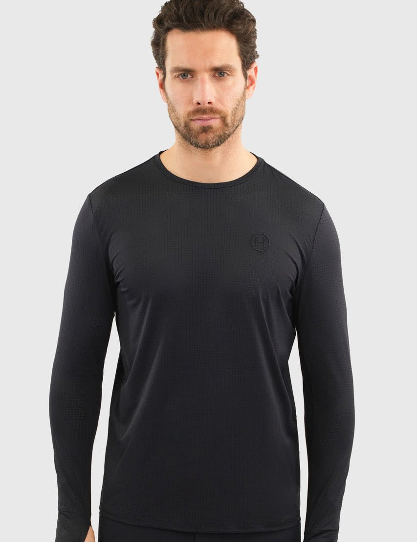 Harcour Bluveo Mens Long Sleeve Crew Neck Exercise Shirt - Equiluxe Tack