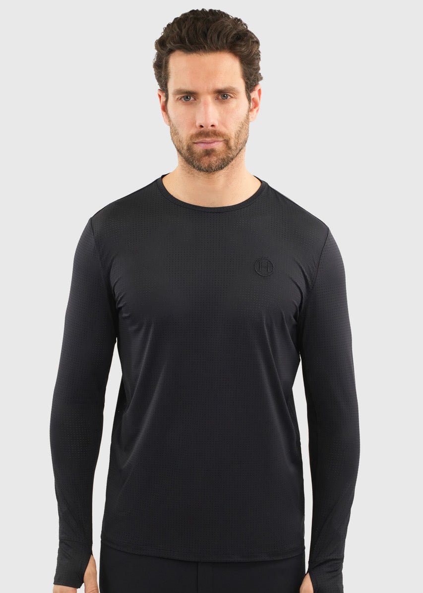 Harcour Bluveo Mens Long Sleeve Crew Neck Exercise Shirt - Equiluxe Tack
