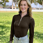 Harcour Breezi Womens Perforated Zip Up Long Sleeve Technical Riding Shirt - Harcour USA - Equiluxe Tack