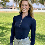 Harcour Breezi Womens Perforated Zip Up Long Sleeve Technical Riding Shirt - Harcour USA - Equiluxe Tack