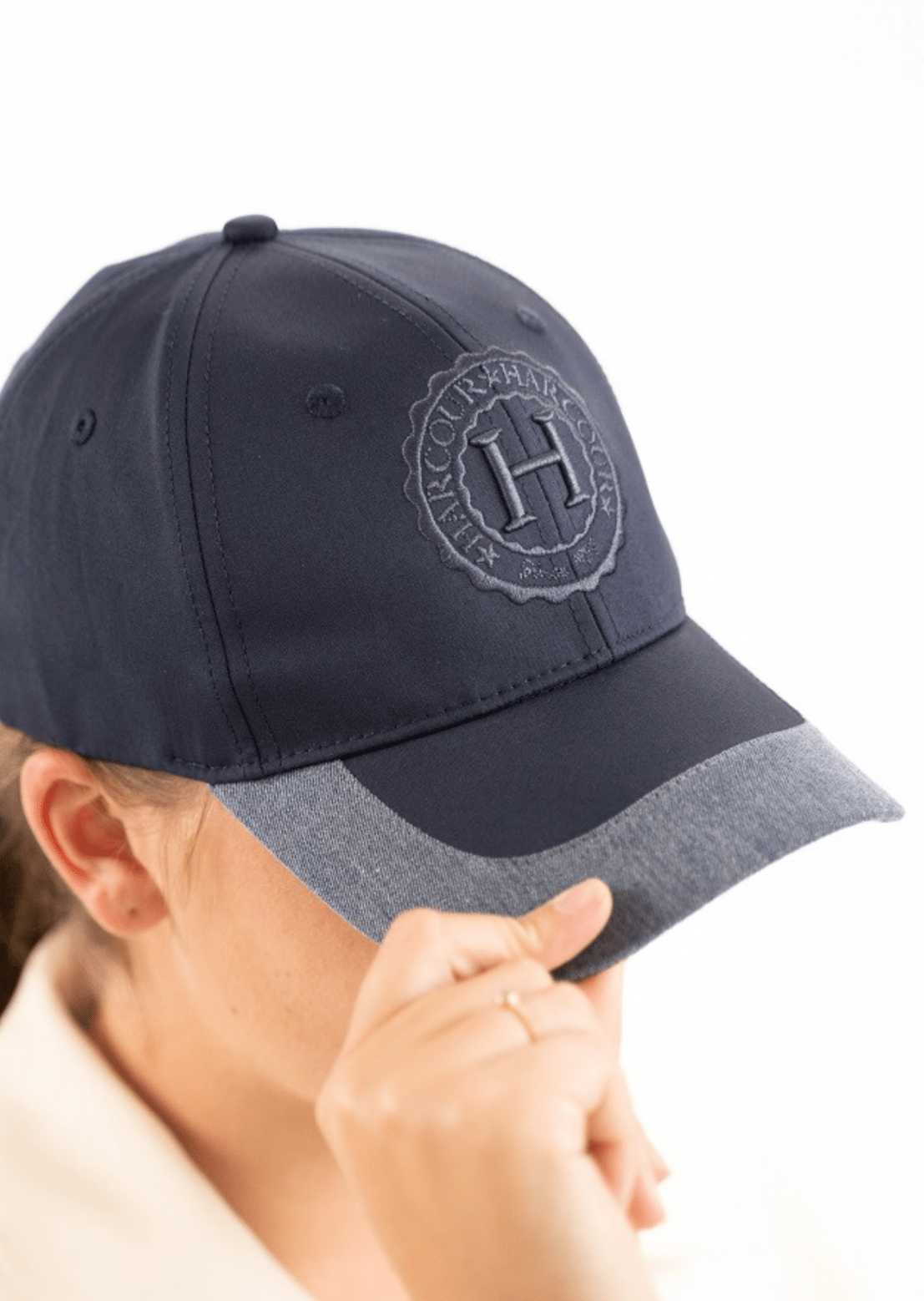 Harcour Capari Sports Cap in Denim & Navy - Harcour USA - Equiluxe Tack