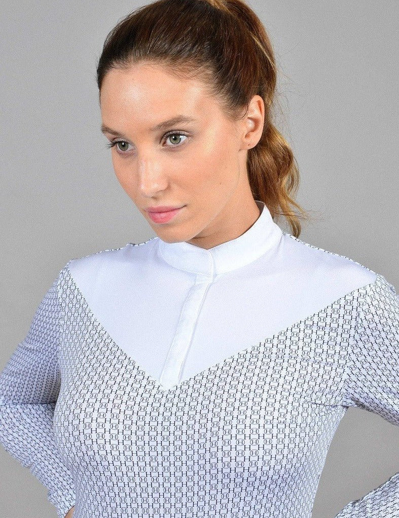 Harcour Cognac Womens Long Sleeve Competition Shirt - Harcour USA - Equiluxe Tack