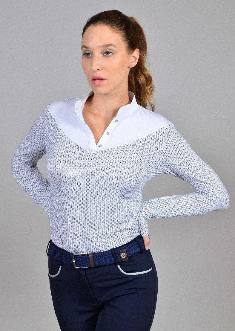 Harcour Cognac Womens Long Sleeve Competition Shirt - Harcour USA - Equiluxe Tack