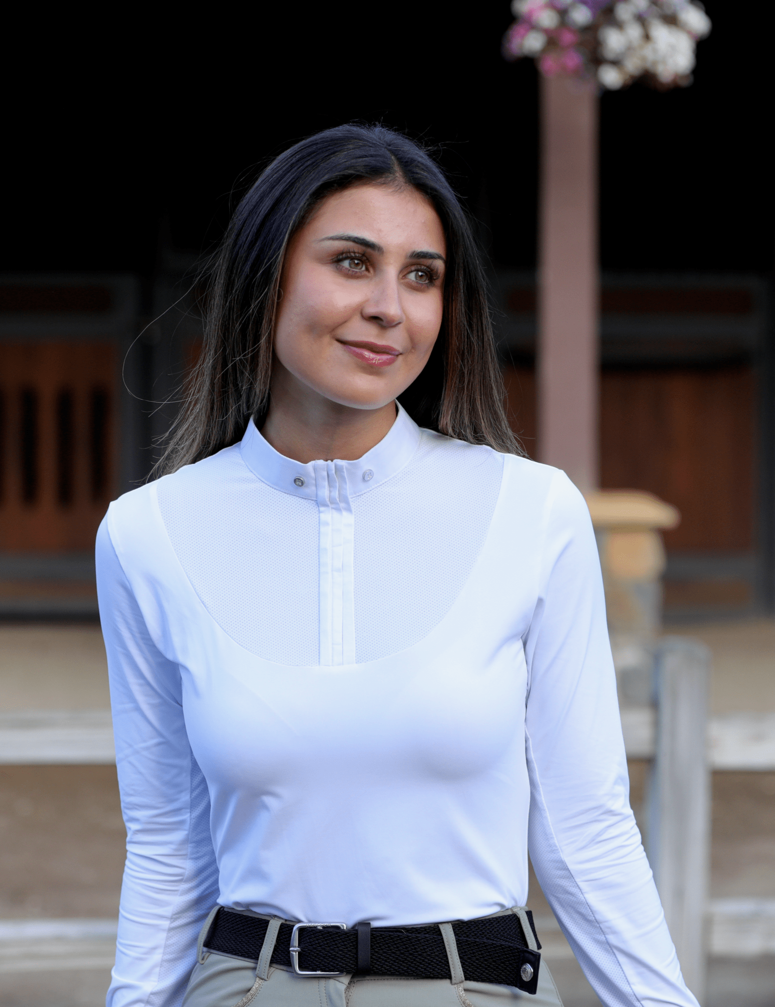 Harcour Paola - Womens Competion Shirt in White Long Sleeve - Harcour USA - Equiluxe Tack