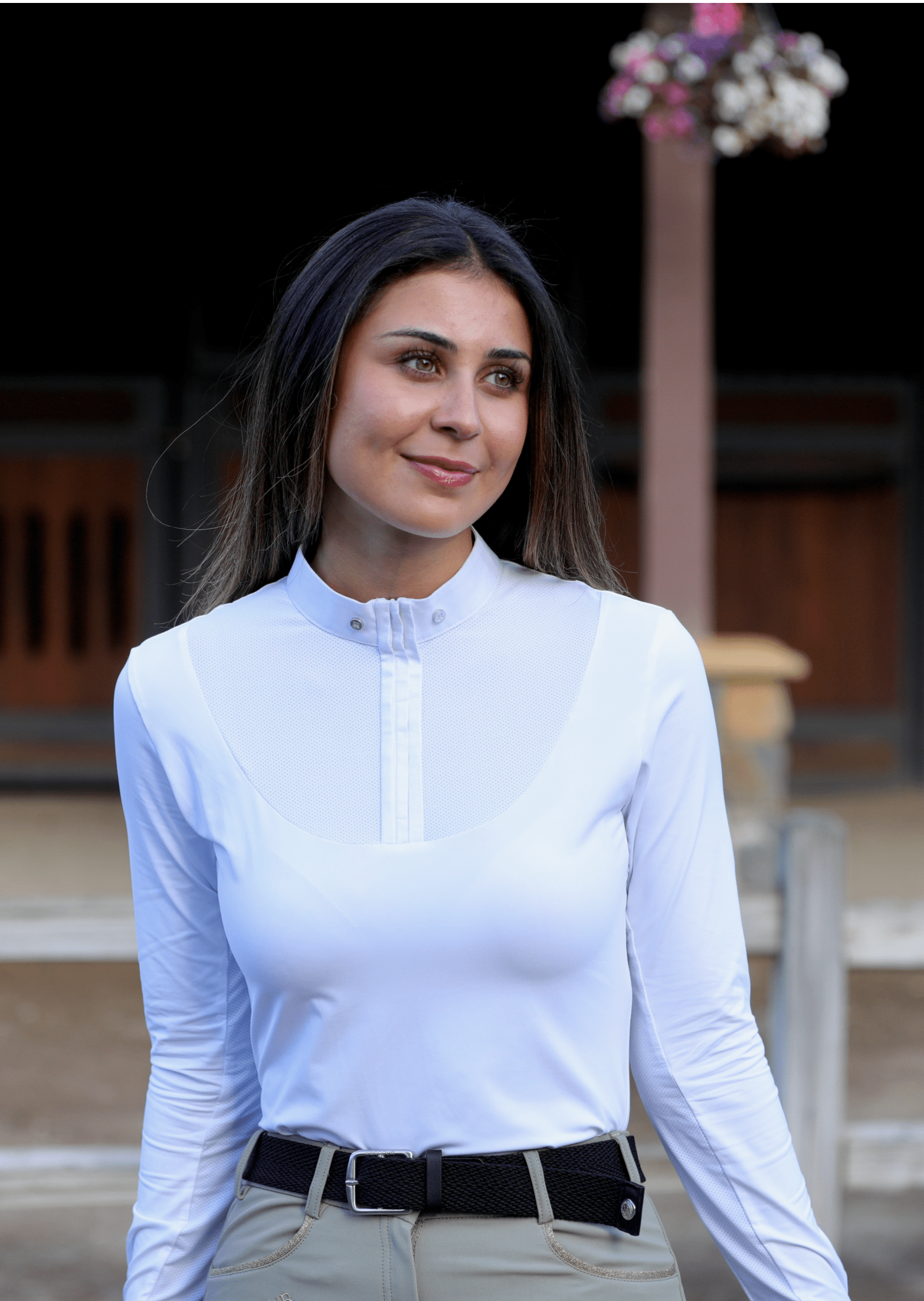 Harcour Paola - Womens Competion Shirt in White Long Sleeve - Harcour USA - Equiluxe Tack