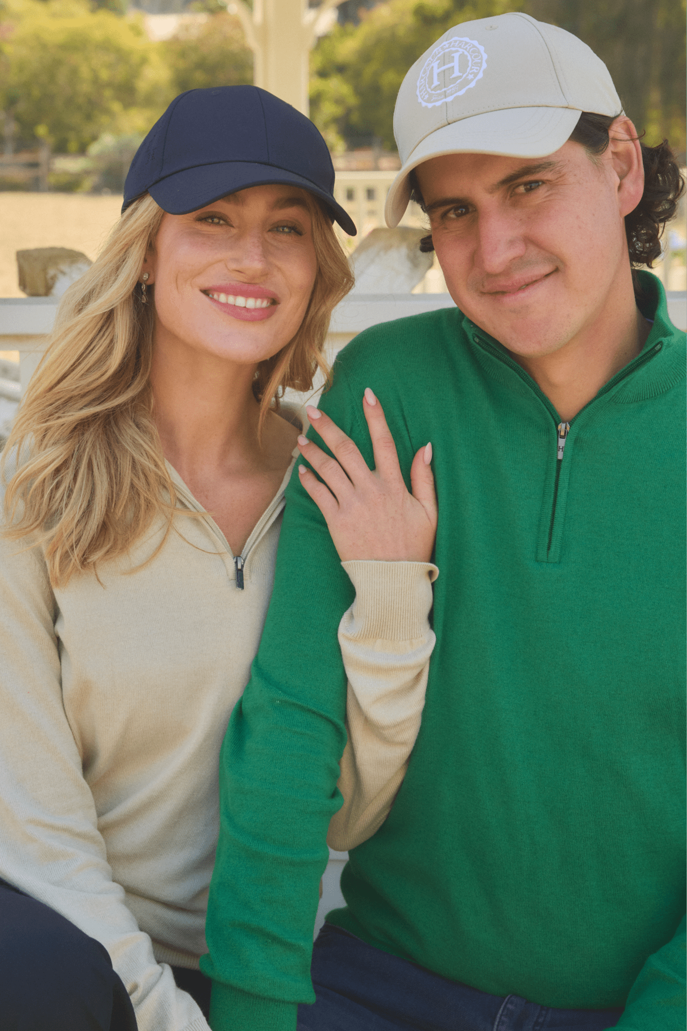 Harcour Parmo Pullover 1/4 Zip Sweater - Evergreen & Linen - Harcour USA - Equiluxe Tack