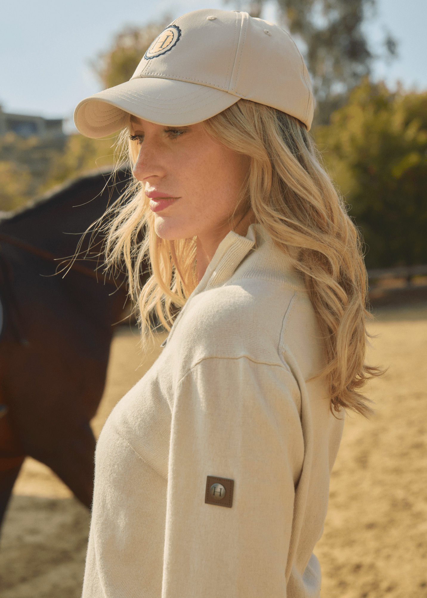 Harcour Parmo Pullover 1/4 Zip Sweater - Evergreen & Linen - Harcour USA - Equiluxe Tack