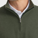 Harcour Parmo Pullover 1/4 Zip Sweater - Evergreen & Linen - Equiluxe Tack