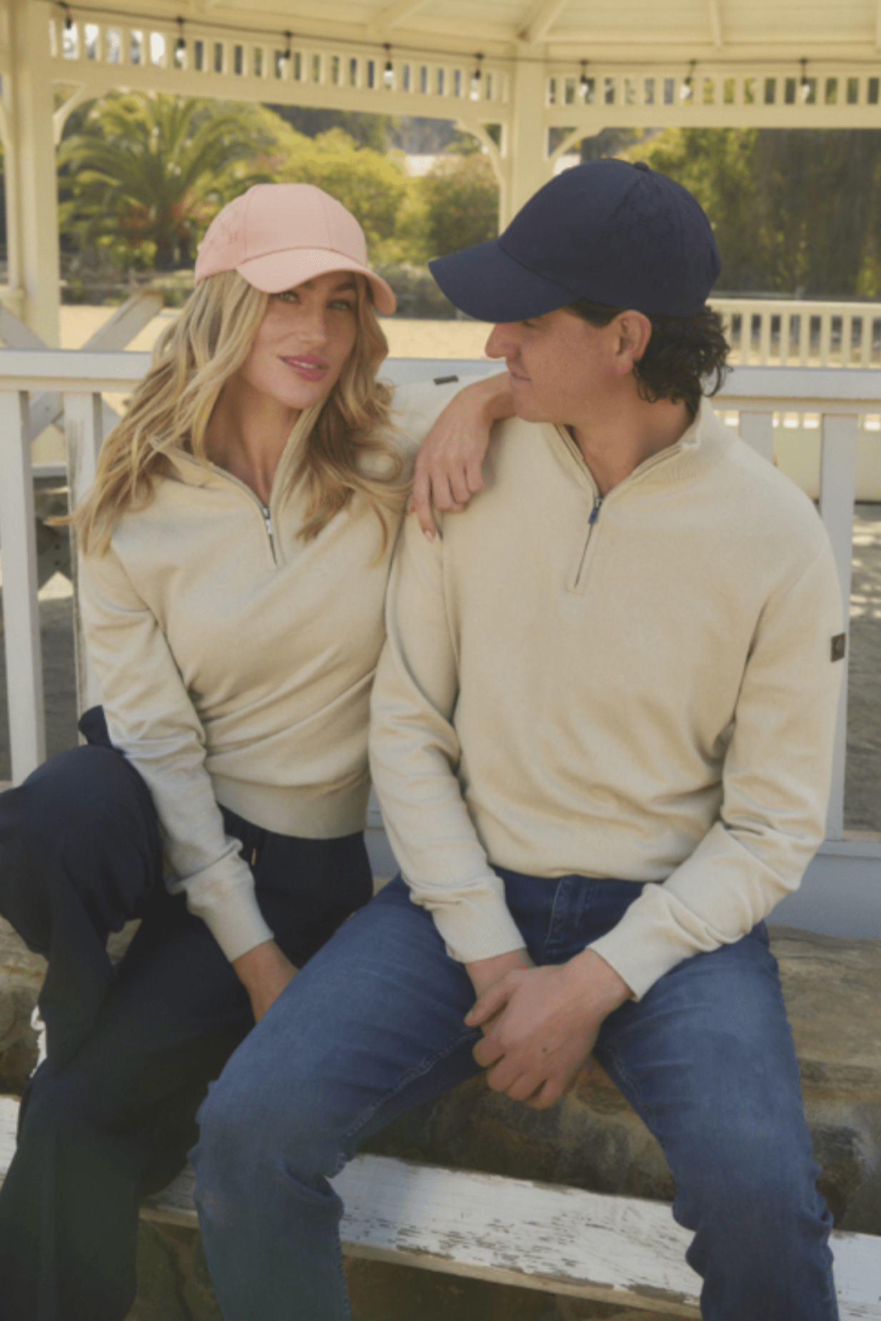 Harcour Parmo Pullover 1/4 Zip Sweater - Evergreen & Linen - Harcour USA - Equiluxe Tack