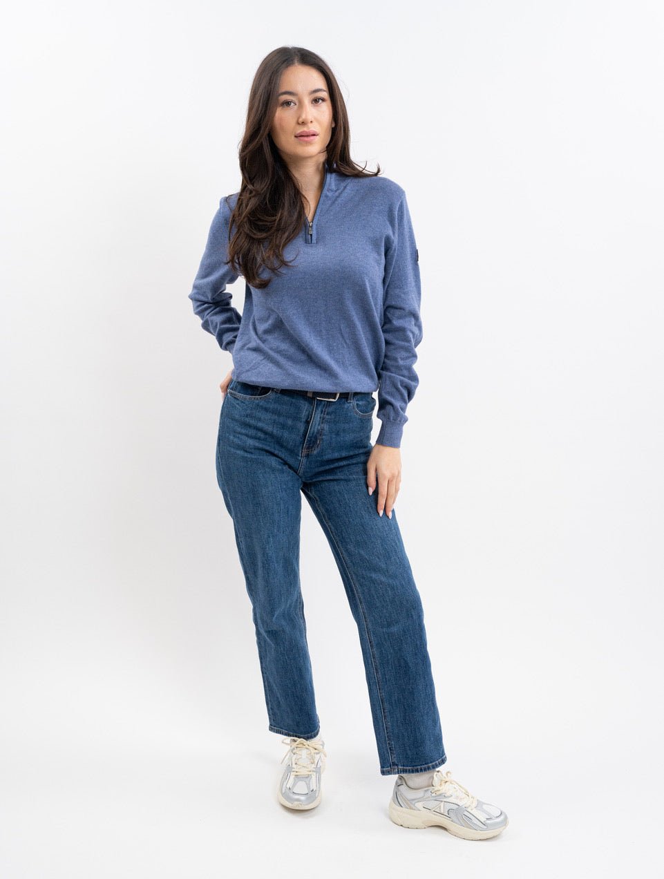 Harcour Parmo Pullover 1/4 Zip Sweater - Evergreen & Linen - Harcour USA - Equiluxe Tack