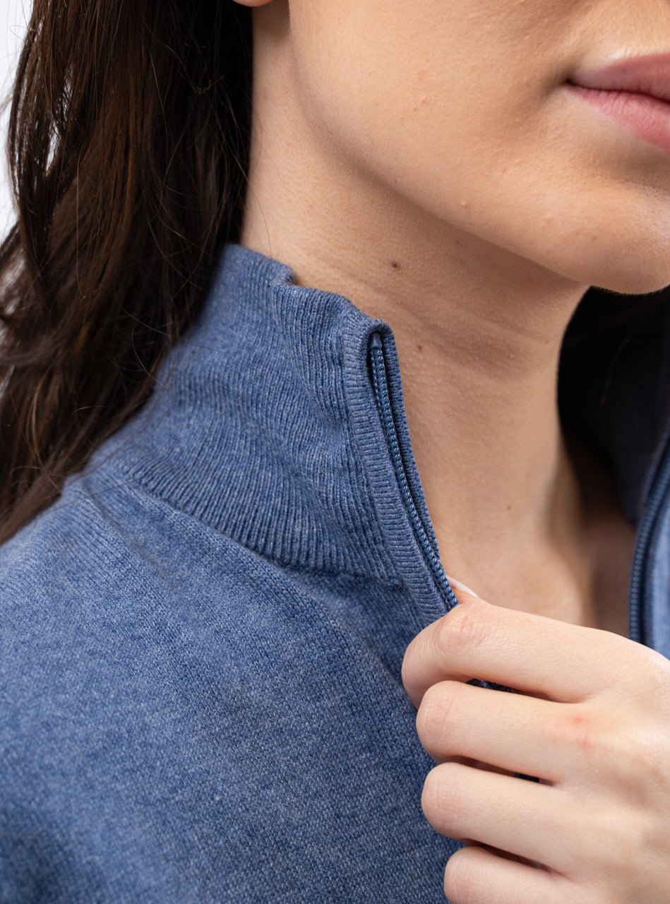 Harcour Parmo Pullover 1/4 Zip Sweater - Evergreen & Linen - Harcour USA - Equiluxe Tack