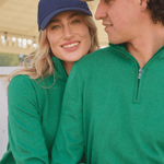 Harcour Parmo Pullover 1/4 Zip Sweater - Evergreen & Linen - Harcour USA - Equiluxe Tack