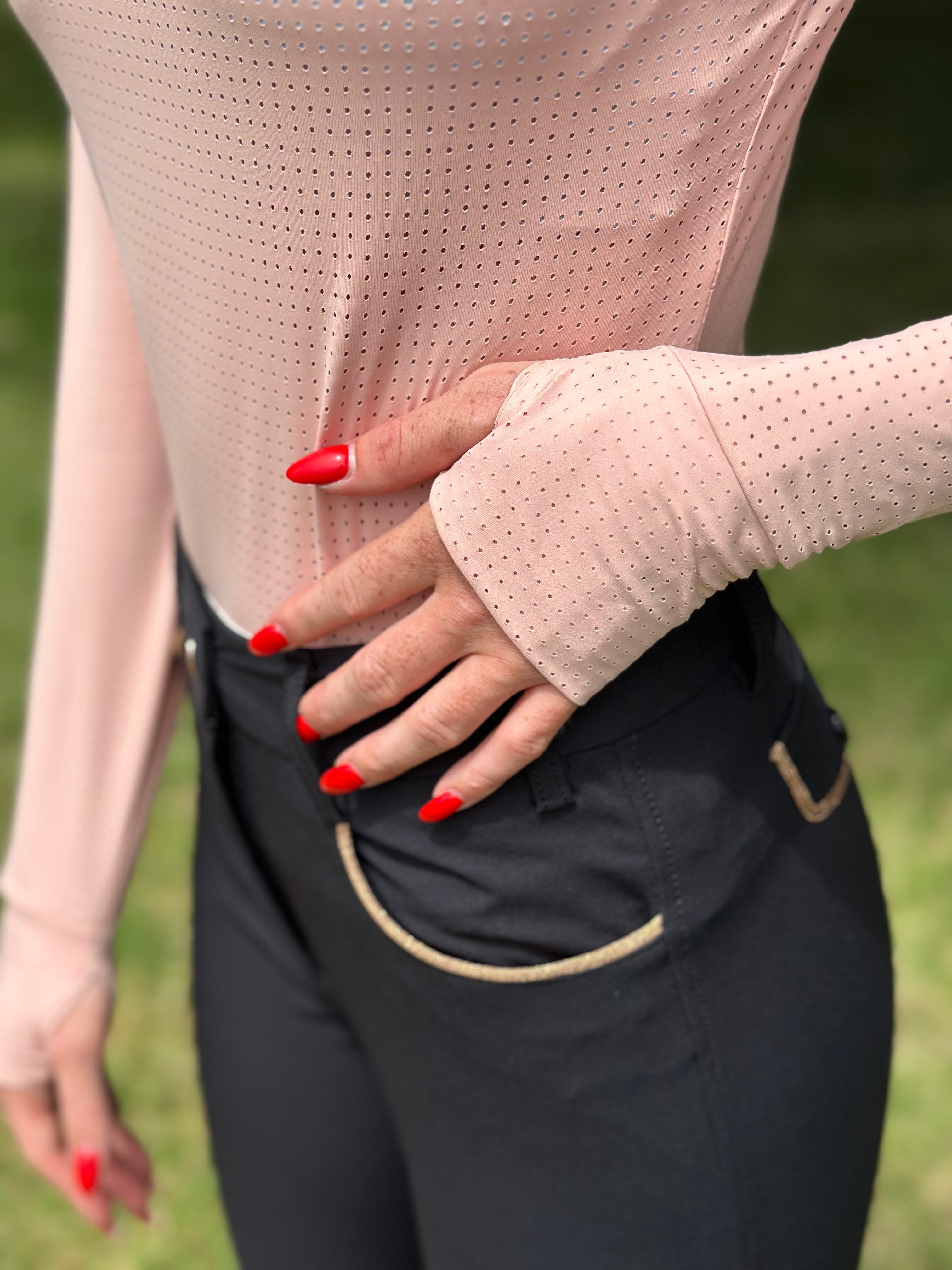 Harcour Venti Womens Mock Neck Perforated Long Sleeve Technical Shirt - Harcour USA - Equiluxe Tack