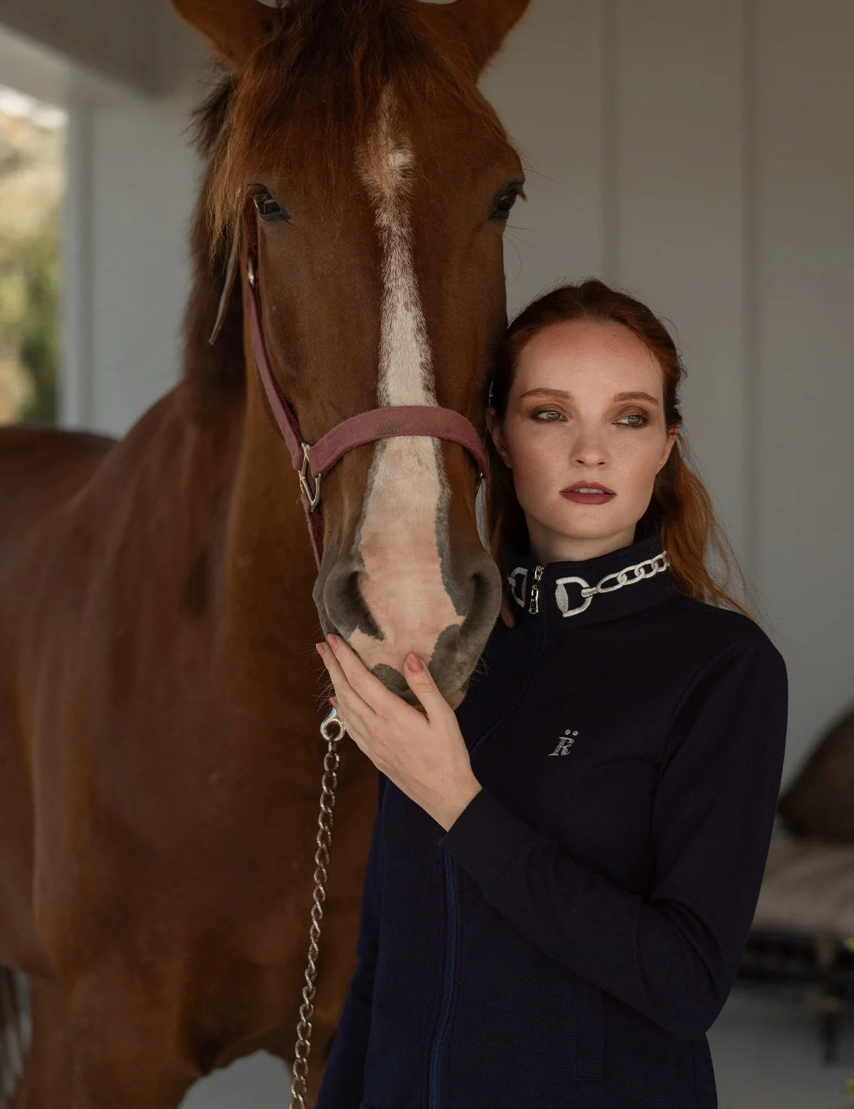 Harmonia Embroidered Zip Jacket | Navy - Rönner - Equiluxe Tack