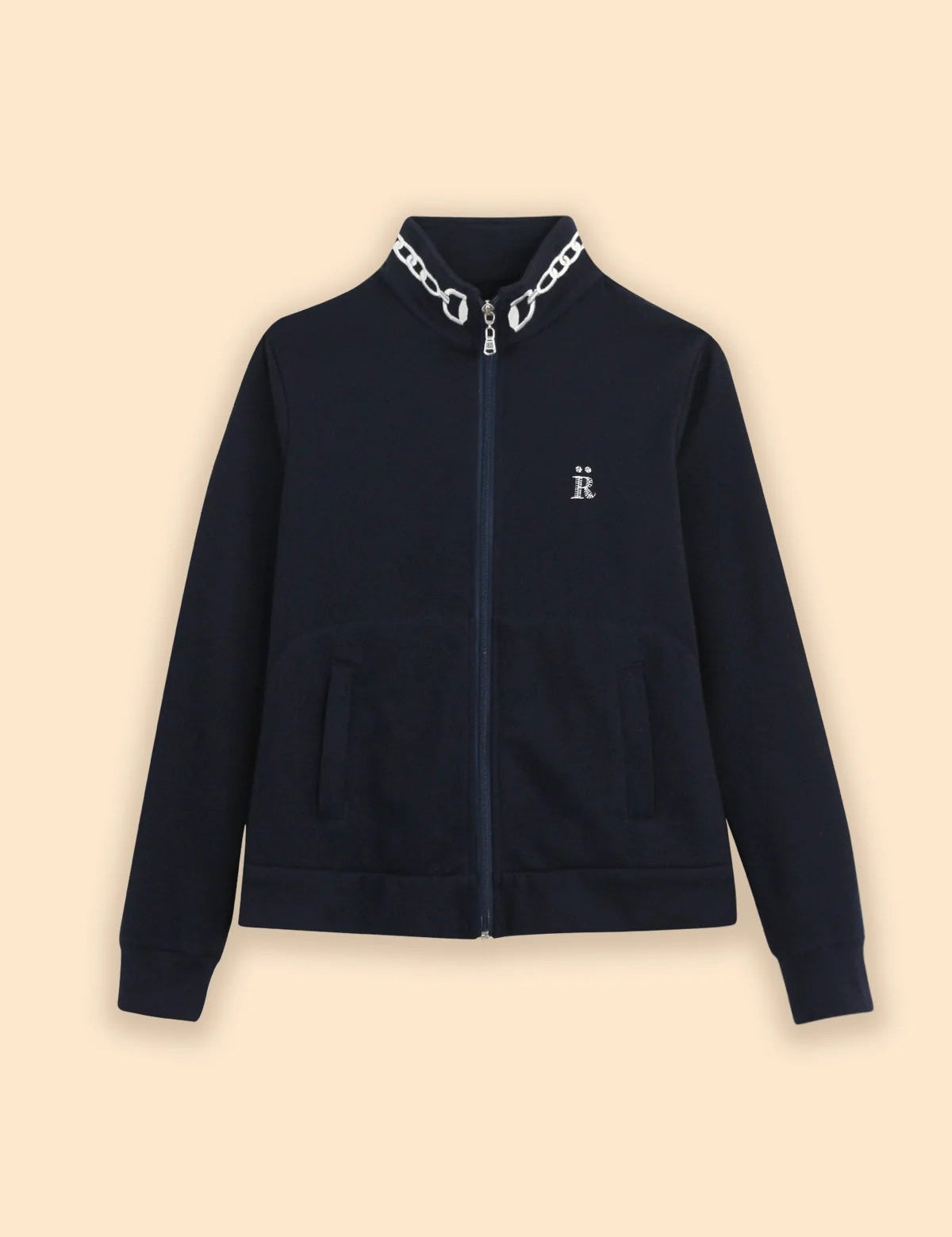 Harmonia Embroidered Zip Jacket | Navy - Rönner - Equiluxe Tack